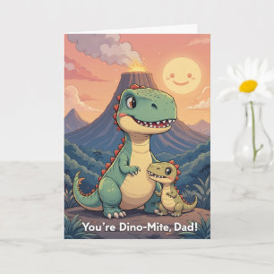 Du bist ein Dino-Mite-Vater Süßer Dinosaurier Sonn Karte