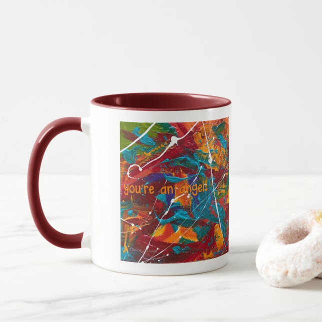 "Du bist ein Engel!" Tasse von Getränken (Mit Donut)