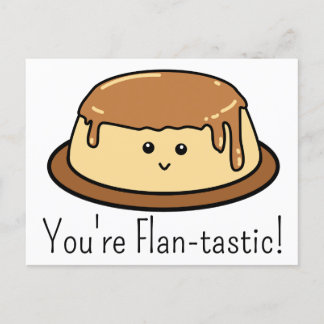 Du bist ein flan-tastischer Food Pun Feiertagspostkarte