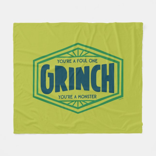 Du bist ein Foul One Grinch Fleecedecke (Vorderseite (Horizontal))
