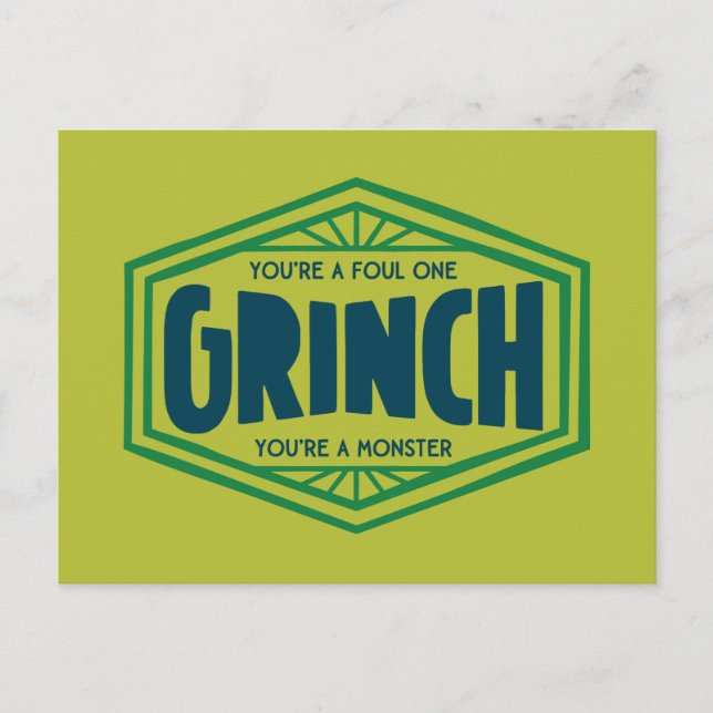Du bist ein Foul One Grinch Postkarte (Vorderseite)