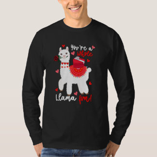 Du bist ein ganz Lama lustiger Valentinslama Blume T-Shirt