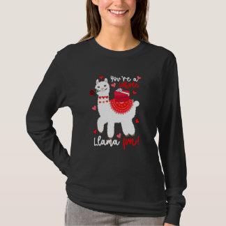 Du bist ein ganz Lama Spaß Valentinstag Lama Blume T-Shirt