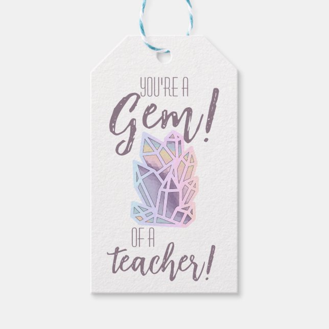 Du bist ein Gem-Lehrer-Dankesfavorit Geschenkanhänger (Vorderseite)