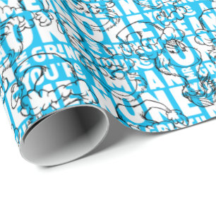 Du bist ein Gemeines Mr. Grinch Blue Pattern Geschenkpapier