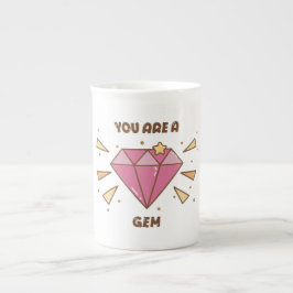 Du bist ein Juwel Cute Motivational Pink Gem Kaffe Prozellantasse