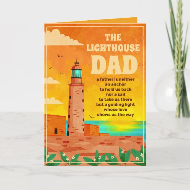 Du bist ein Leuchtturm Papa Vatertag Personalisier Karte (Vorderseite)