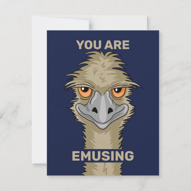 Du bist ein lustiger Emu Pun Karte (Vorderseite)