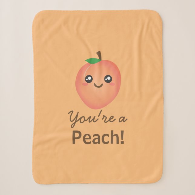 Du bist ein Peach Sweet Kawaii Niedlich Funny Fein Sherpadecke (Vorderseite)