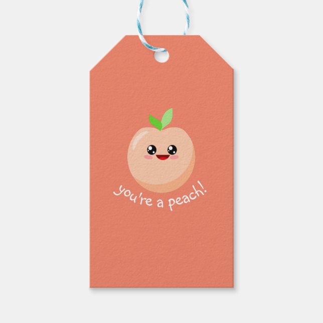 Du bist ein Pfirsich! Geschenkanhänger (Vorderseite)