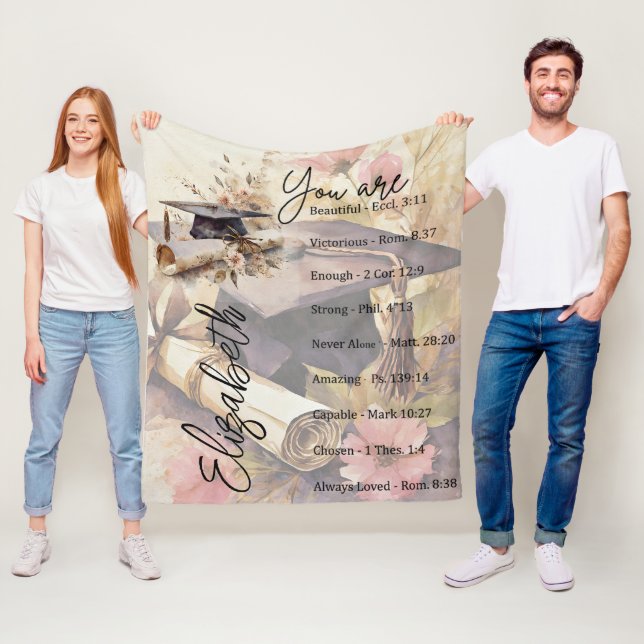 Du bist ein schöner Abschluss personalisiert Fleecedecke (Beispiel)