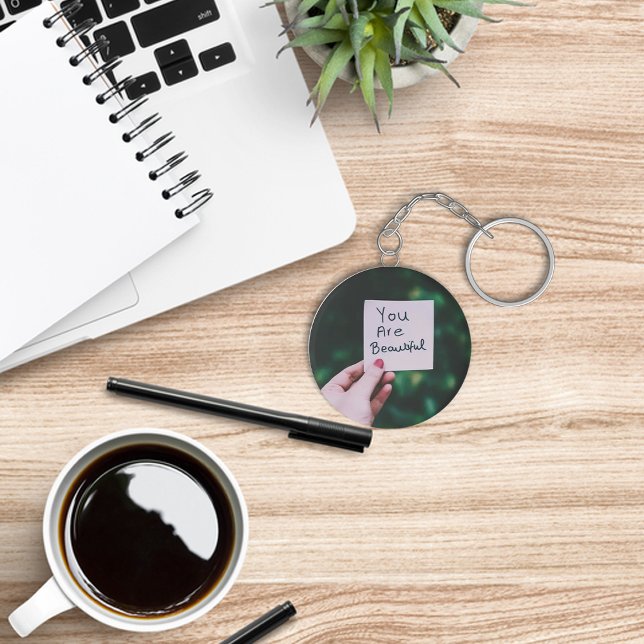 Du bist ein schöner Text-Schlüsselanhänger Schlüsselanhänger (You are beautiful text keychain)
