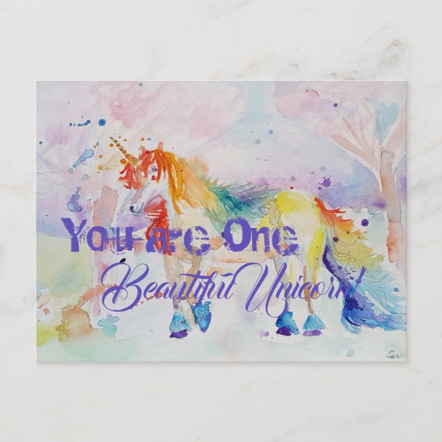 Du bist ein schönes Einhorn! PostkartenGirls Postkarte (Vorderseite)