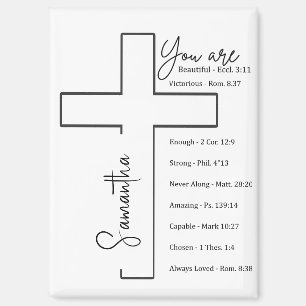 Du bist ein schönes Kreuz personalisiert Magnet