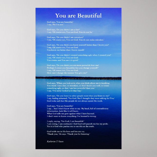 Du bist ein schönes, spirituelles Gedicht über Got Poster (Vorne)