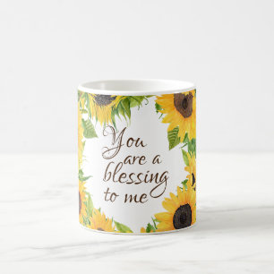 Du bist ein Segen für mich Sonnenblume Kaffeetasse