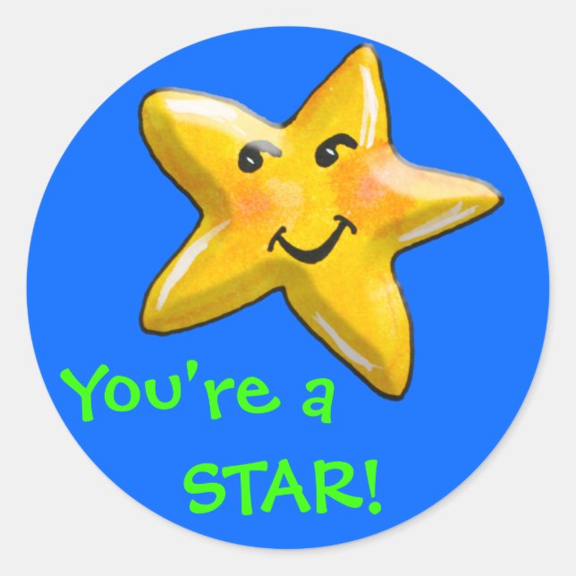 Du bist ein Star Achievement Award Runder Aufkleber (Vorderseite)