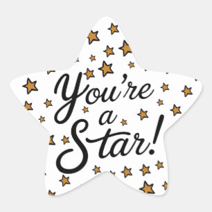 "Du bist ein Star" Aufkleber – Goldene Sterne und
