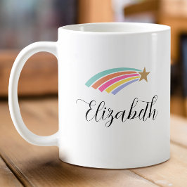 Du bist ein Star! Personalisierter Name Rainbow Kaffeetasse