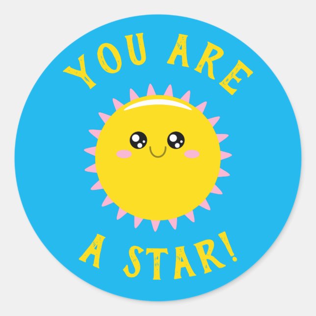 Du bist ein Star Runder Aufkleber (Vorderseite)