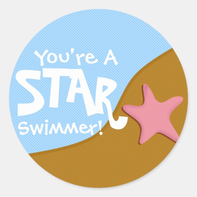 Du bist ein Star Swimmer! Aufkleber (Vorderseite)