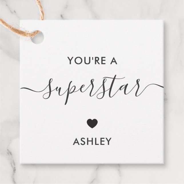 Du bist ein Superstar-Geschenketikett, Super Star  Geschenkanhänger (Vorderseite)
