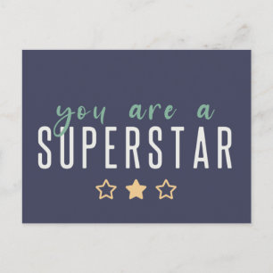 Du bist ein Superstar   Moderner Goldener Star Postkarte