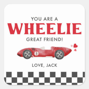 Du bist ein Wheelie Großartiger Freund Valentinsta Quadratischer Aufkleber