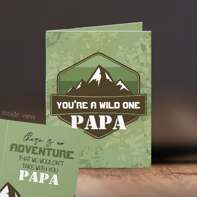 Du bist ein Wild One Falted Dankeschön Card Dankeskarte (You're a Wild One Personalized Adventure Card. For Trips, Birthday, Father's Day & More)