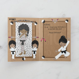 Du bist eine A-Maze-ing Black Girls Karate Birthda Karte