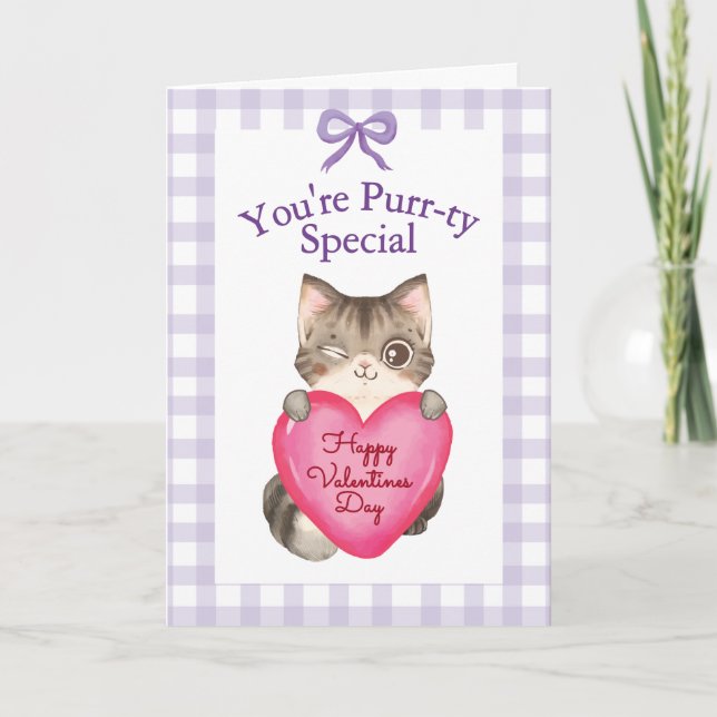 Du bist eine besonders tolle Katze zum Valentinsta Karte (Vorderseite)