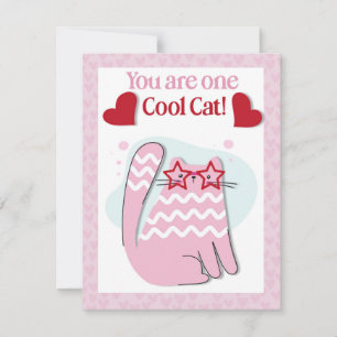 Du bist eine coole Katze Rosa Valentinstagskarte Feiertagskarte
