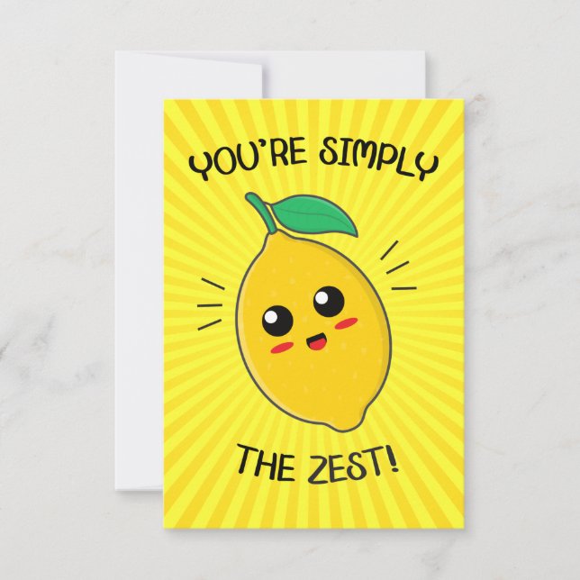Du bist einfach der Zest-Food-Pun Dankeskarte (Vorderseite)