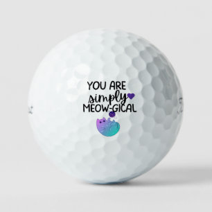 'Du bist einfach Meow-gisch' Geschenk für Katzenli Golfball