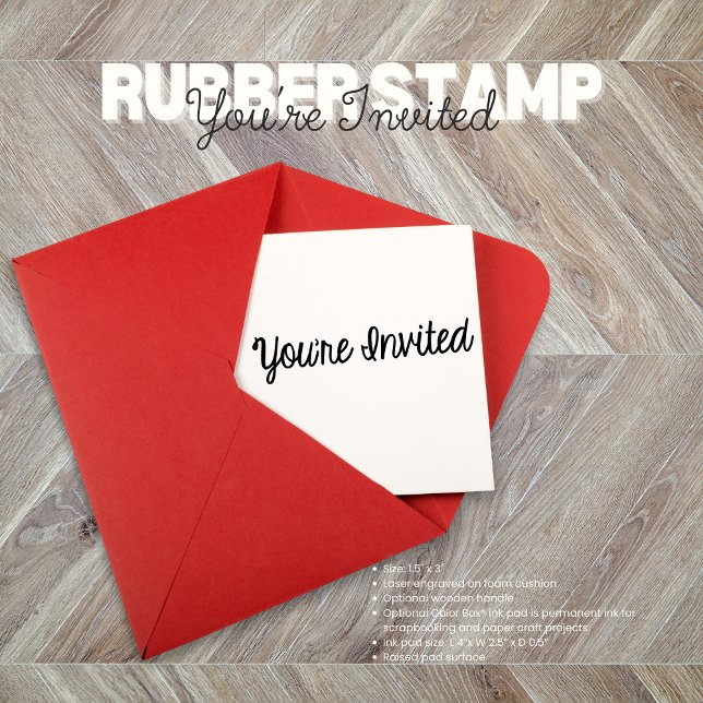 Du bist eingeladen Kautschuk Briefmarke Gummistempel (Birthday Depot
You're Invited Rubber Stamp)