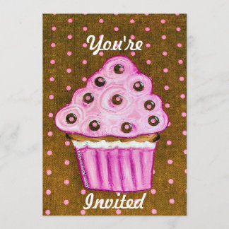 Du bist eingeladen Pink Cupcakes Einladung