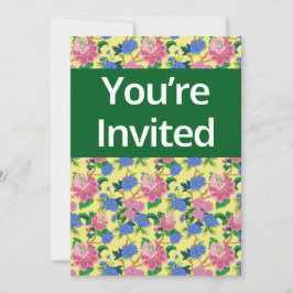 "Du bist eingeladen" Preppy Chinoiserie Blumen Einladung