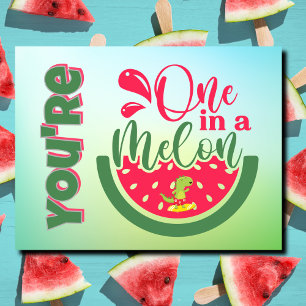 Du bist eins in einem Melon Dinosaurier und denkst Postkarte