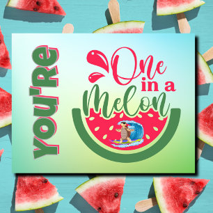 Du bist eins in einem Melon Turtle Denken von dir Postkarte