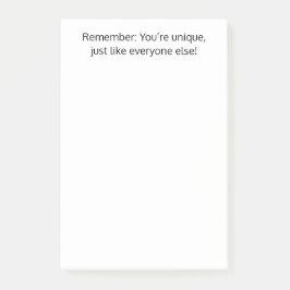 Du bist einzigartig wie alle anderen, lustig, Cust Post-it Klebezettel