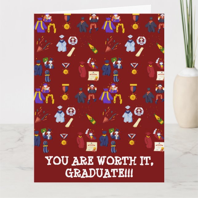 DU BIST ES WERT, DASS ES TRADUATE!!! KARTE (Vorderseite)