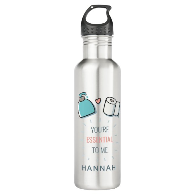 Du bist essenziell für meine Freundin Birthday Gag Edelstahlflasche (Vorderseite)