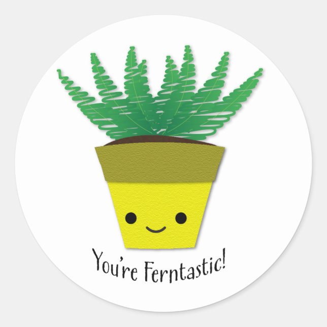 Du bist Ferntastic Fern Runder Aufkleber (Vorderseite)