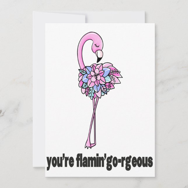 Du bist Flamin'go-regeous Ferienkarte Feiertagskarte (Vorderseite)