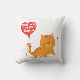 Du bist für mich purrfekt Romantische Katzen-Pun Kissen