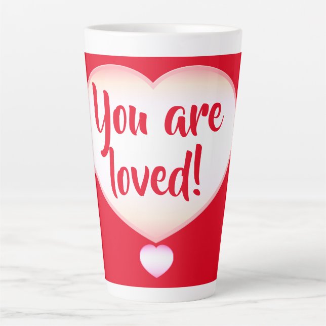 Du bist geliebt! Latte Tasse (Vorderseite)