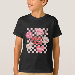 Du bist geliebt, würdig genug Candy Heart Lehrer V T-Shirt