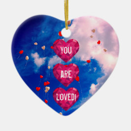 Du bist geliebte Herzen in Sky Ornament
