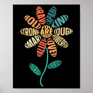 Du bist genug Sei freundlich Blumenfreundlichkeit  Poster