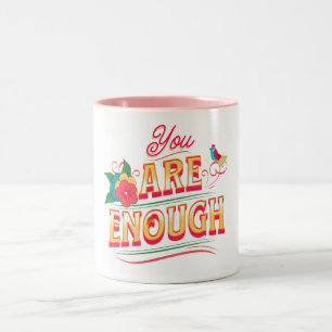 Du bist genug zweifarbige tasse